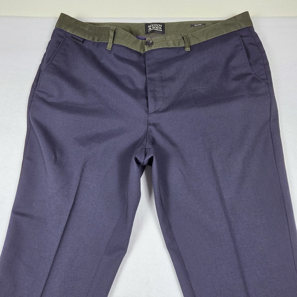 Scotch & Soda Blake Wool Blend Dress‎ Pants Men's 36x29 Navy Classic Trousers
